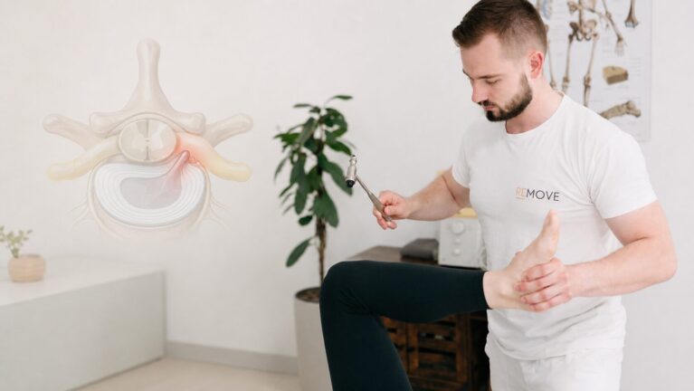 Mgr. Adam Kostelníček při neurologickém vyšetření